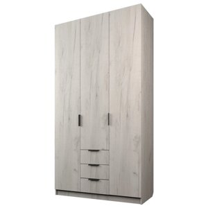 Шкаф 3-х дверный "Экон", 12005202300 мм, 3 ящика, цвет дуб крафт белый