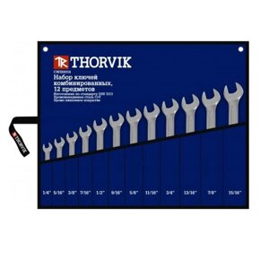Набор ключей Thorvik 52916, комбинированных, в сумке, дюймовых, 1/4"--15/16", 12 предметов