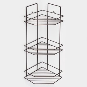 Полка угловая для ванной 3-х ярусная Эконом, 220220600 мм, цвет медная искра