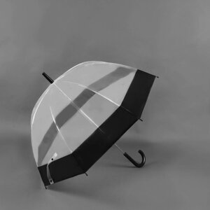 Зонт - трость полуавтоматический "Кант", 8 спиц, R = 41 см, цвет чёрный