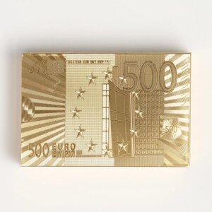 Карты игральные пластиковые "500 евро", 54 шт, 30 мкм, 8.75.7 см, золотистые, в шкатулке