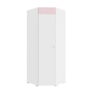 Шкаф угловой "Алиса", 7717712020 мм, левый, цвет белый / розовый