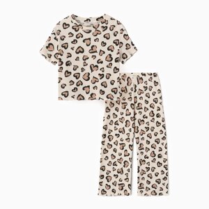 Пижама детская (футболка и брюки) KAFTAN Leo love размер 36 (134-140см)