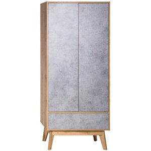 Шкаф 2-х дверный "Хелен 2213. М1", 800 500 1850 мм, цвет дуб вотан / бетон чикаго