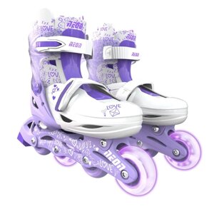 Роликовые коньки детские YVolution Neon Combo Skates, размер 29-32, цвет фиолетовый