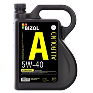 Моторное масло BIZOL Allround 5W-40 SN A3/B4, НС-синтетическое, 5 л