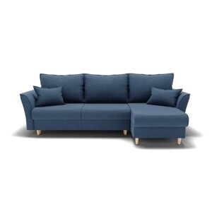 Угловой диван "Барселона 3", механизм пантограф, угол правый, велюр, цвет гелекси лайт 022