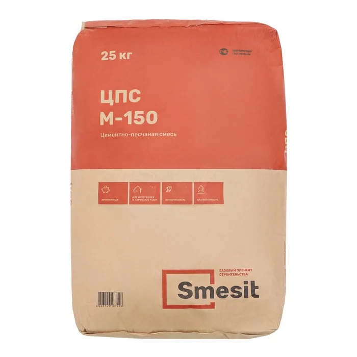 Смесь цементно-песчаная М-150 Smesit, 25кг (392370476) купить с ...