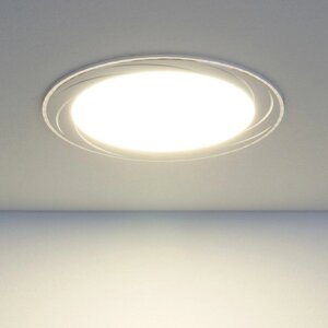 Светильник светодиодный DLR004, 12 Вт, 4200К, LED, цвет белый, d=170мм