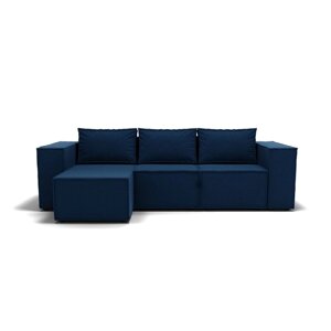 Угловой диван "Хилтон 3", механизм выкатной, угол левый, велюр, цвет гелекси лайт 014