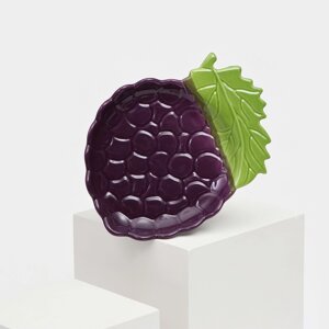 Тарелка керамическая "Виноград", фиолетовая, 25 см, 1 сорт, Иран