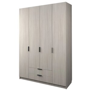 Шкаф 4-х дверный "Экон", 16005202300 мм, 2 ящика, цвет ясень шимо светлый