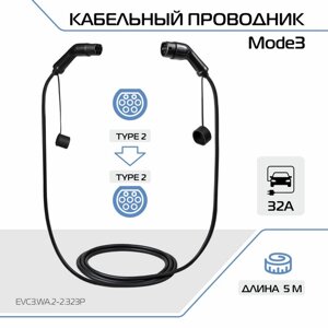 Зарядный кабель для электромобиля FULLTONE, Mode 3, Type 2 и Type 2, 32 А, 3 фазы