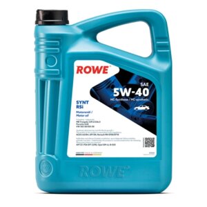 Масло моторное Rowe 5/40 Hightec Synt RSI A3/B4, API SN, синтетическое, 5 л