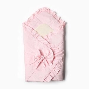 Конверт-одеяло (меховая вставка) А. 2153, цвет розовый, р-р. 100х102