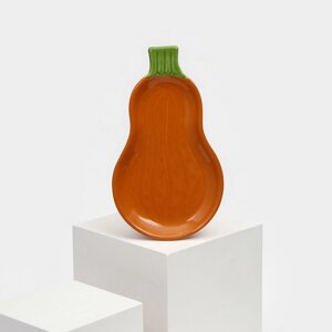 Тарелка керамическая "Тыква", темно-оранжевая, 27 см, 1 сорт, Иран