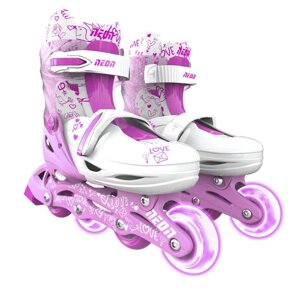 Роликовые коньки детские YVolution Neon Combo Skates, размер 33-36, цвет розовый