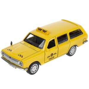 Машина металл. "ГАЗ-2402 "Волга" такси", 12 см, двери, багаж, цвет желтый 2402-12TAX-YE