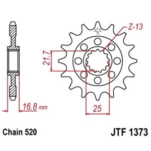 Звезда передняя, ведущая JTF1373, стальная