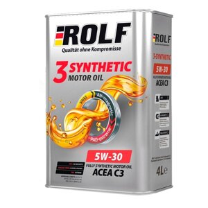 Масло моторное Rolf 3-Synthetic 5/30 ACEA C3, синтетическое, 4 л
