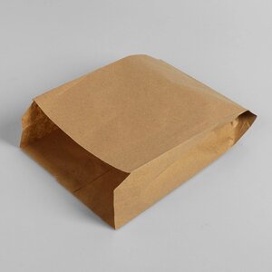 Пакет бумажный фасовочный, крафт, V-образное дно 25 х 17 х 7 см, набор 100 шт