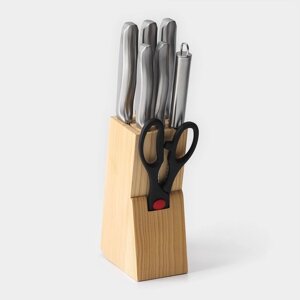Набор кухонных ножей "Металлик" 6 предметов на подставке