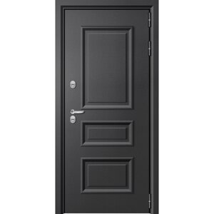Входная дверь "Titan 1", 10802050 мм, правая, цвет чёрный муар / бетон снежный