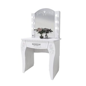 Стол туалетный с подсветкой "Розалия №12", 744 516 1450 мм, цвет лиственница белая