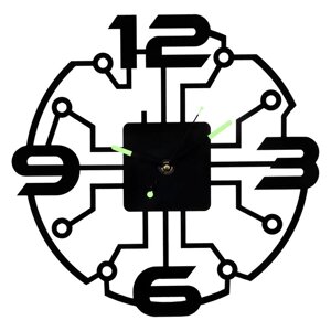 Часы настенные из металла "Микросхема", плавный ход, d-40 см