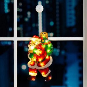 Световая фигура на присоске Дед Мороз 44х22х2 см, 20LED, ААА*3, Т/БЕЛЫЙ
