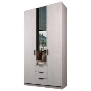 Шкаф 3-х дверный "Экон", 12005202300 мм, 3 ящика, 1 зеркало, цвет ясень анкор светлый