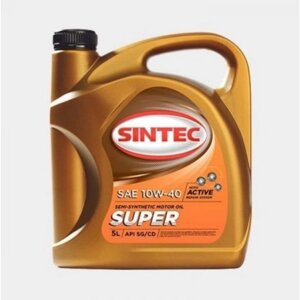 Масло моторное Sintoil/Sintec 10W-40, "супер", SG/CD, п/синтетическое, 5 л