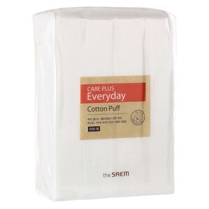 Спонжи косметические из 100% хлопка Care Plus Everyday Cotton Puff, 1200 шт