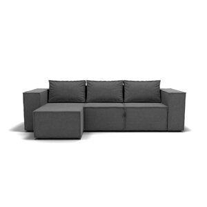 Угловой диван "Хилтон 3", механизм выкатной, угол левый, велюр, цвет гелекси лайт 021