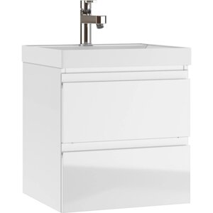 Тумба для ванной комнаты "Graffo" белый глянец, подвесная, под умывальник "Classica 50"