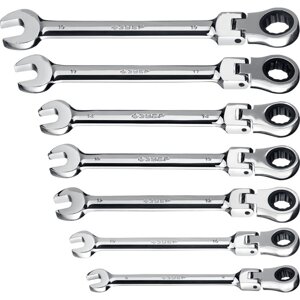 Набор комбинированных гаечных ключей ЗУБР 27101-H7, 7 шт, 8 - 19 мм
