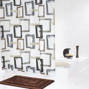 Штора для ванных комнат Pattern, цвет бежевый/коричневый, 180x200 см