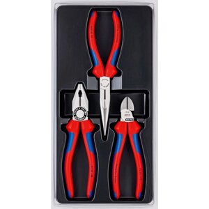 Набор инструментов KNIPEX KN-002011, диэлектрических, 3 шт, двухкомпонентные рукоятки