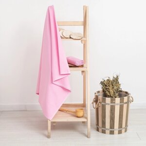 Полотенце вафельное банное "Экономь и Я", 80х150 см, цвет розовый