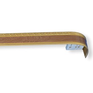 Карниз трёхрядный "Есенин", ширина 340 см, молдинг золото, цвет олива