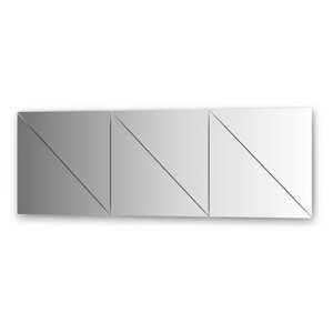 Зеркальная плитка с фацетом 15 мм, - комплект 6 шт треугольник 40 х 40 см, серебро Evoform