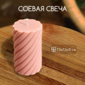 Свеча "Столб" 7,5х7,5х15 см, соевый воск, микс