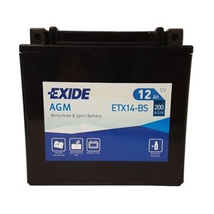 Аккумуляторная батарея Exide 12 Ач ETX14-BS, прямая полярность