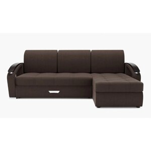 Угловой диван "Дубай 1", механизм выкатной, угол правый, ППУ, велюр, цвет гелекси лайт 004