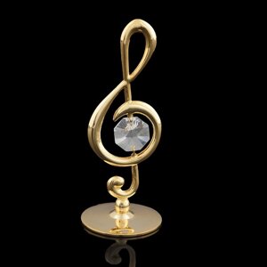 Сувенир "Скрипичный ключ", 3,23,28 см, с кристаллом Сваровски