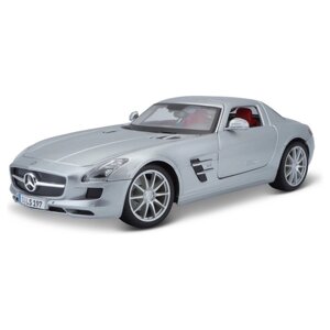 Машинка Maisto Die-Cast Mercedes-Benz SLS AMG, открывающиеся двери, 1:18, цвет серебристый