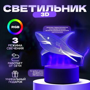 Светильник "Акула" LED RGB от сети 9,5х15х14 см