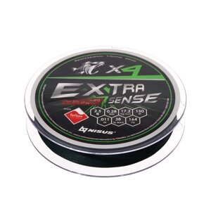 Шнур NISUS Extrasense X4 PE d=0.28, 150m, (Green)