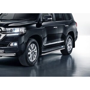 Защита штатных порогов d57 Rival для Lexus LX III рестайлинг 2014-2015, Toyota Land Cruiser 200 рестайлинг