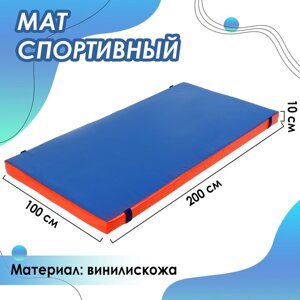 Мат 200 х 100 х 10 см, винилискожа, цвет синий/красный